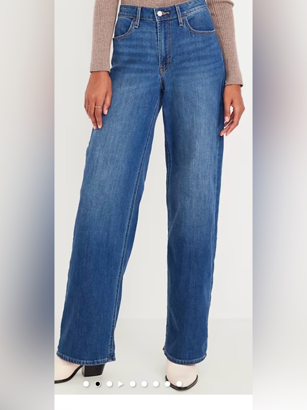 Classic Wide-Leg Blue Denim Jeans
